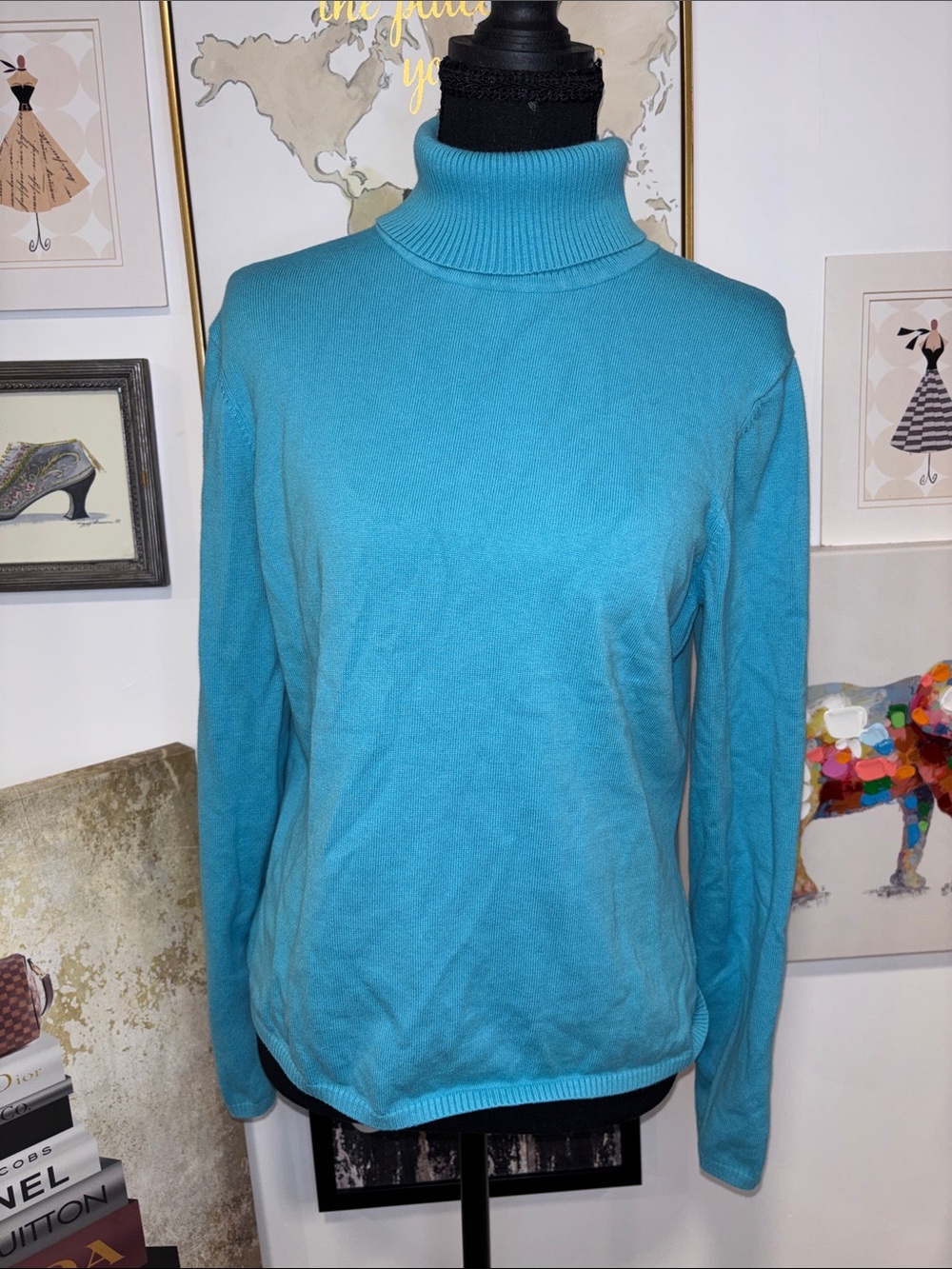 Talbots Turquoise Turtleneck Sweater